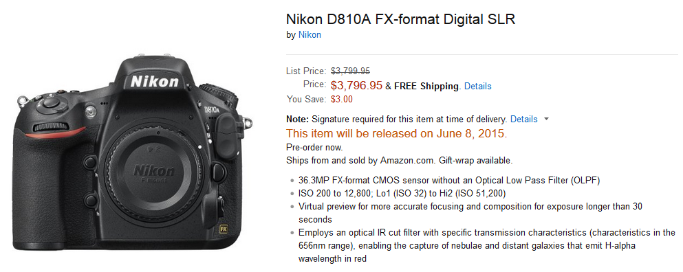 Nikon D810 to be released on June 8