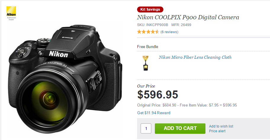 Nikon Coolpix P900 in stock