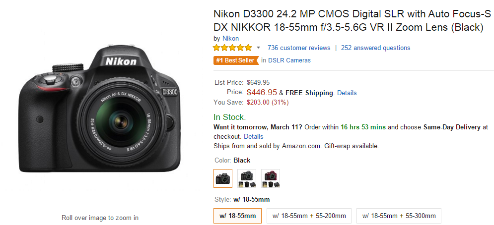 Nikon D3300 deal